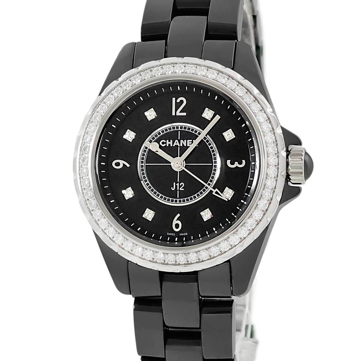 シャネル CHANEL J12 38mm アフターダイヤベゼル SS製 ラージ 回転