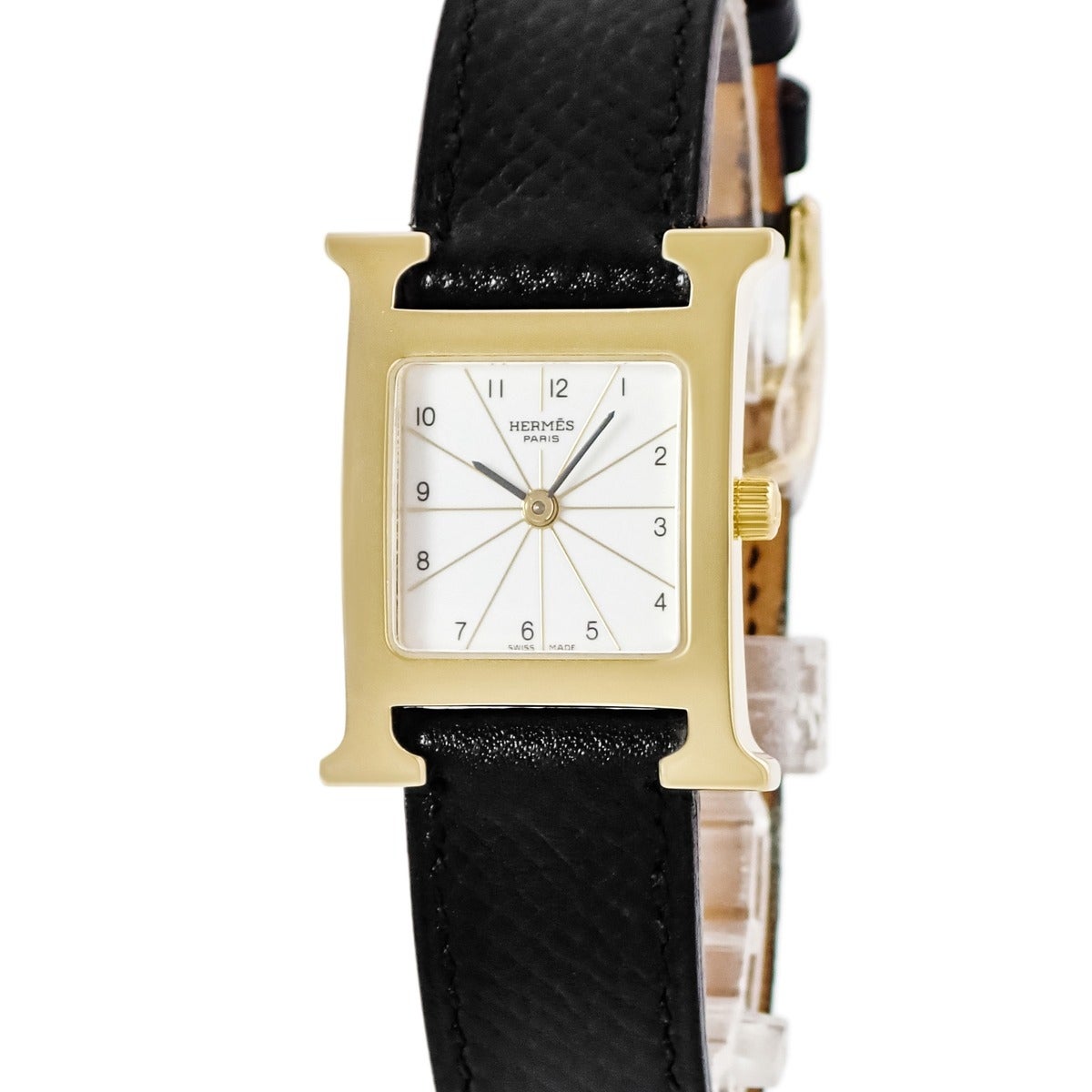 エルメス HERMES Hウォッチ PM HH1.201 HH1.201.130/SNO イエローGP