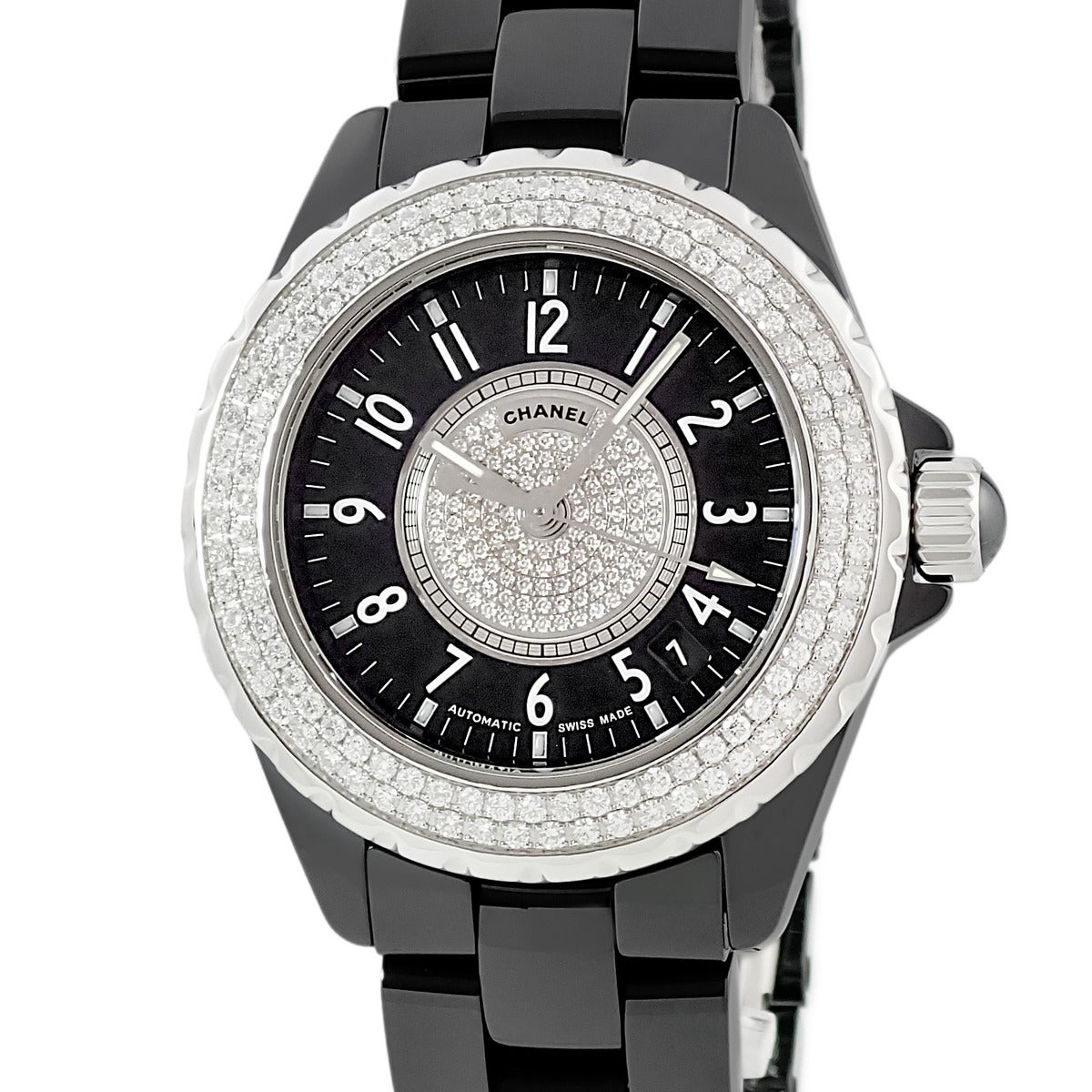 シャネル CHANEL J12 38mm アフターダイヤベゼル SS製 ラージ 回転