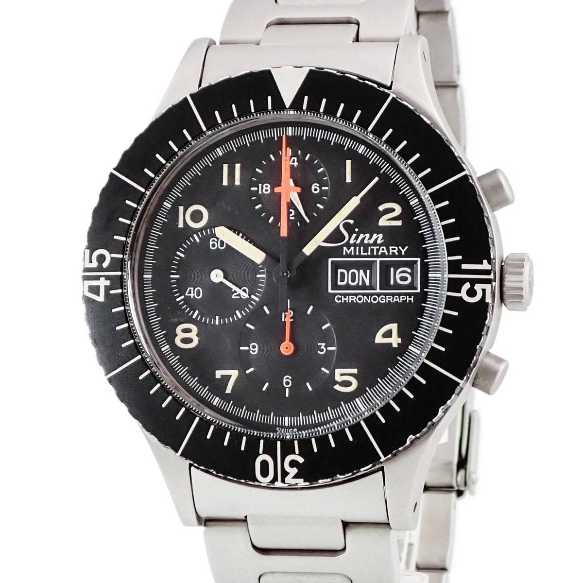 ジン SINN レプリカ クロノグラフ 155 パイロット 回転ベゼル 黒