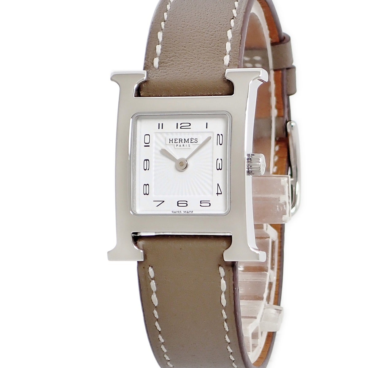 エルメス HERMES Hウォッチ PM HH1.201 イエローGP オレンジ 2針