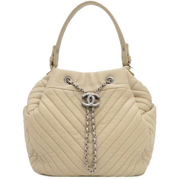 シャネル CHANEL 2WAYバッグ シェブロン ウィズ シック ラムスキン ブラック ゴールド金具 黒 Vステッチ チェーンショルダー ココハンドル 26******【中古】 CHANEL（シャネル） 2WAYバッグ シェブロン ウィズ シック ラムスキン