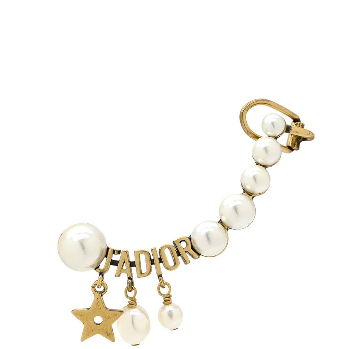 極美品✨現行 DIOR CDロゴ ラインストーン パール ブローチ ゴールド 179913〇美品 Christian Dior クリスチャン ディオール ブローチ