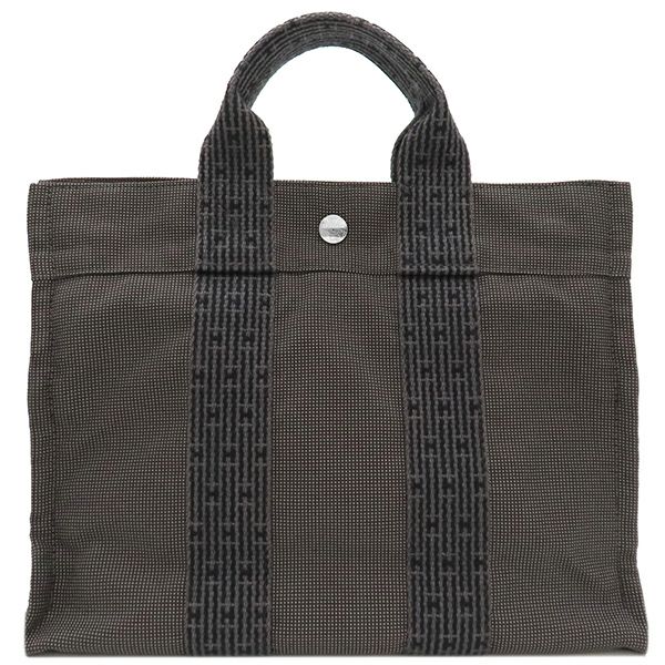エルメス トートバッグ エールライントート MM キャンバス グレー 鍵