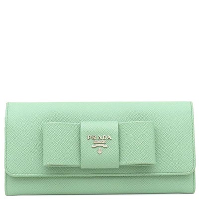 プラダ PRADA 長財布 リボン フラップ ウォレット サフィアーノレザー 