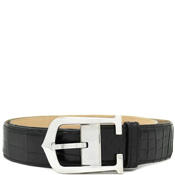 カルティエ Cartier ベルト アロンジェ アリゲーター ブラック シルバー金具 黒【中古】 カルティエ Cartier ベルト アロンジェ アリゲーター ブラック