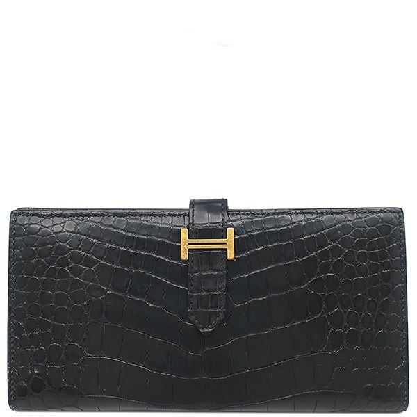 エッティンガー 二つ折り財布 財布 メンズ クロコ エボニーブラック