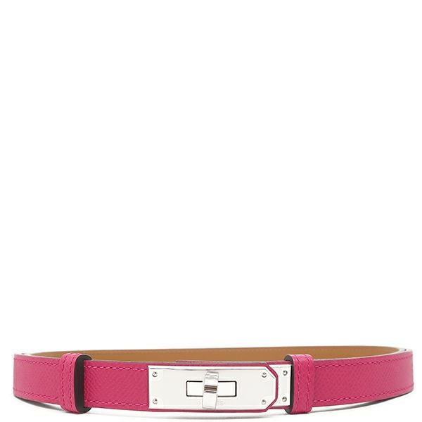 エルメス HERMES ベルト ケリー ジーン 18 デニム ヴォーエプソン メタル ブルーインディゴ×ホワイト×ブルーネイビー シルバー金具 デニム 紺 ターンロック金具 スライド調節 W刻印(2024年製) 【箱】【中古】 エルメス HERMES ベルト ケリー ジーン 18 デニム ヴォーエプソン