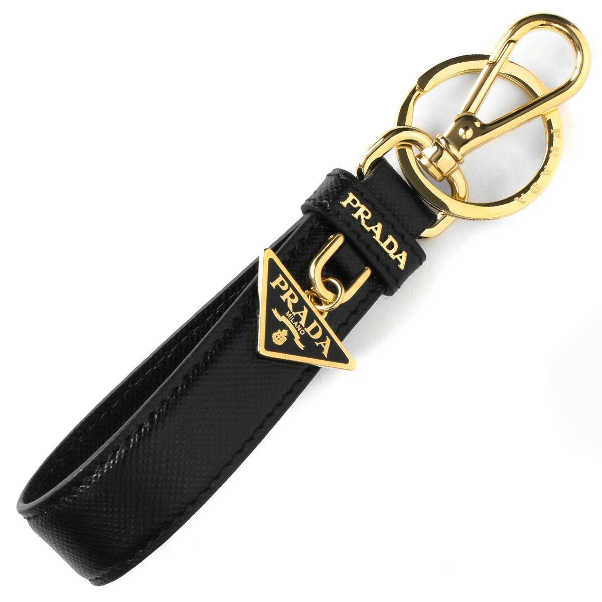 美品　PRADA キーホルダー　サフィアーノ　ブラック　キーリング　三角ダク 000000139908-01.jpg?size=l&w=