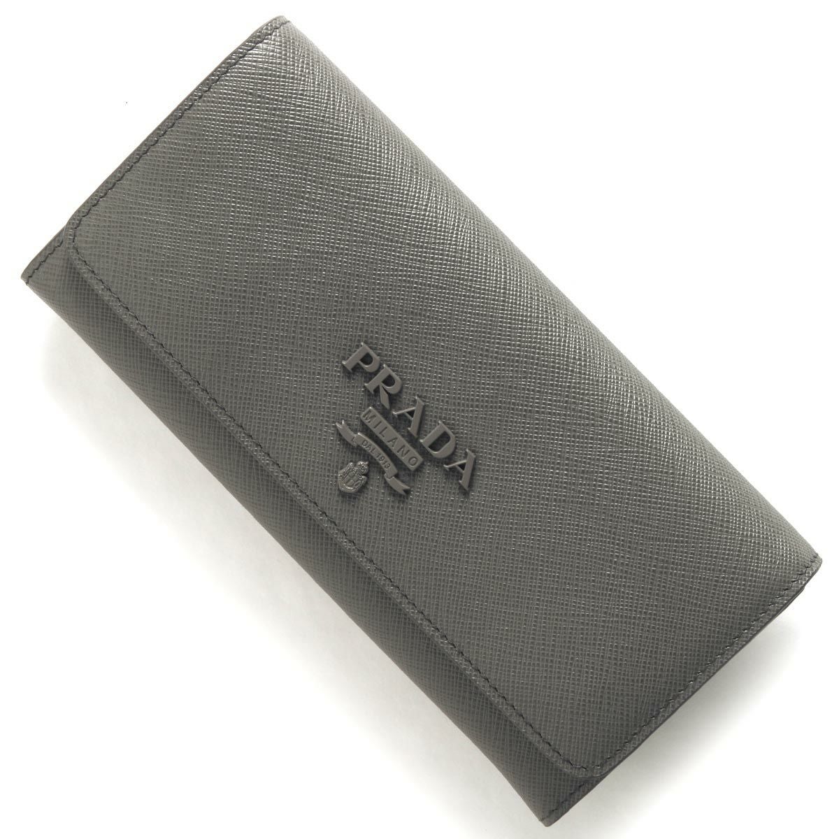 プラダ 長財布 財布 レディース サフィアーノ シャイン マルモグレー