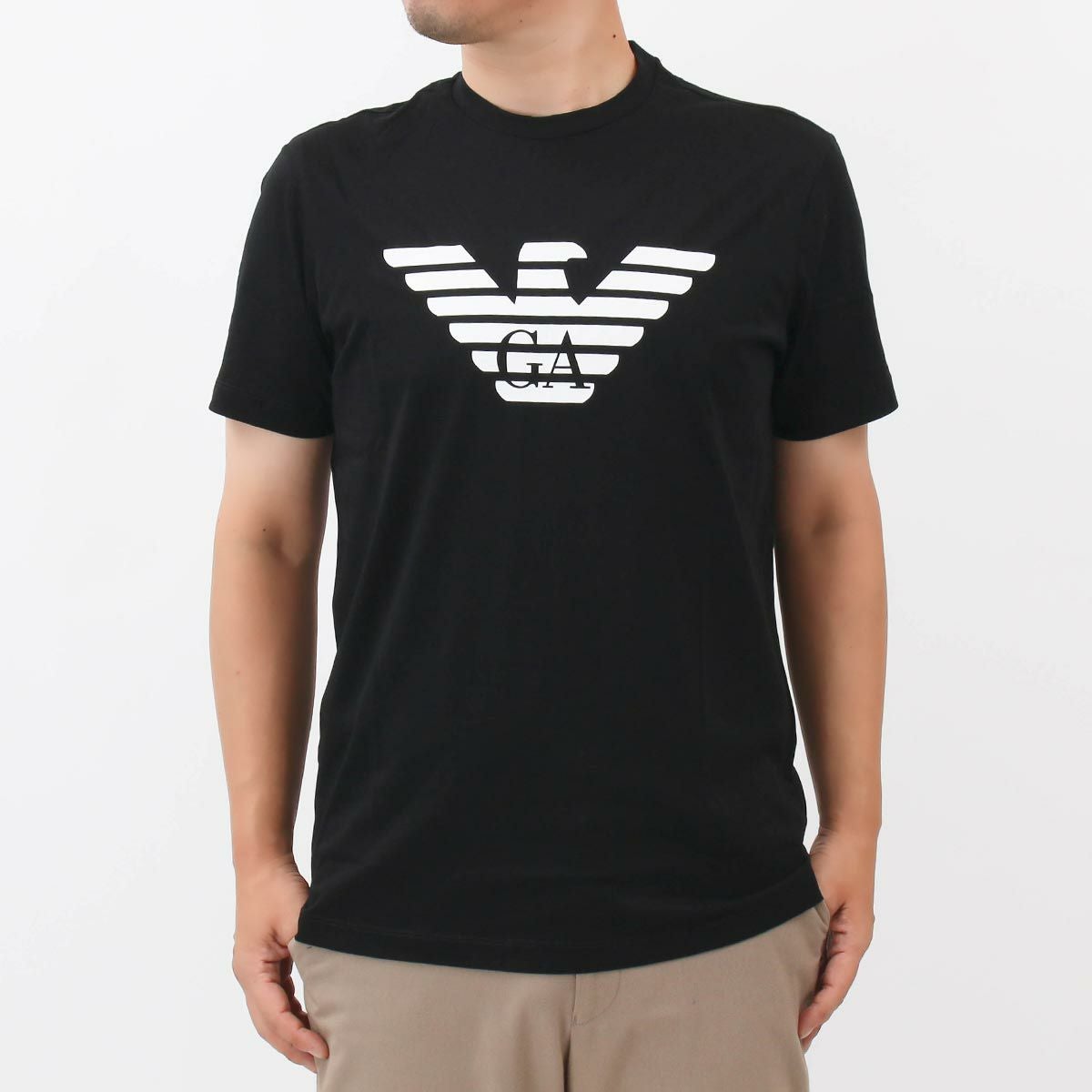エンポリオアルマーニ Tシャツ EMPORIO ARMANI エンポリオアルマーニ 胸ラバーロゴ クルーネック 長袖