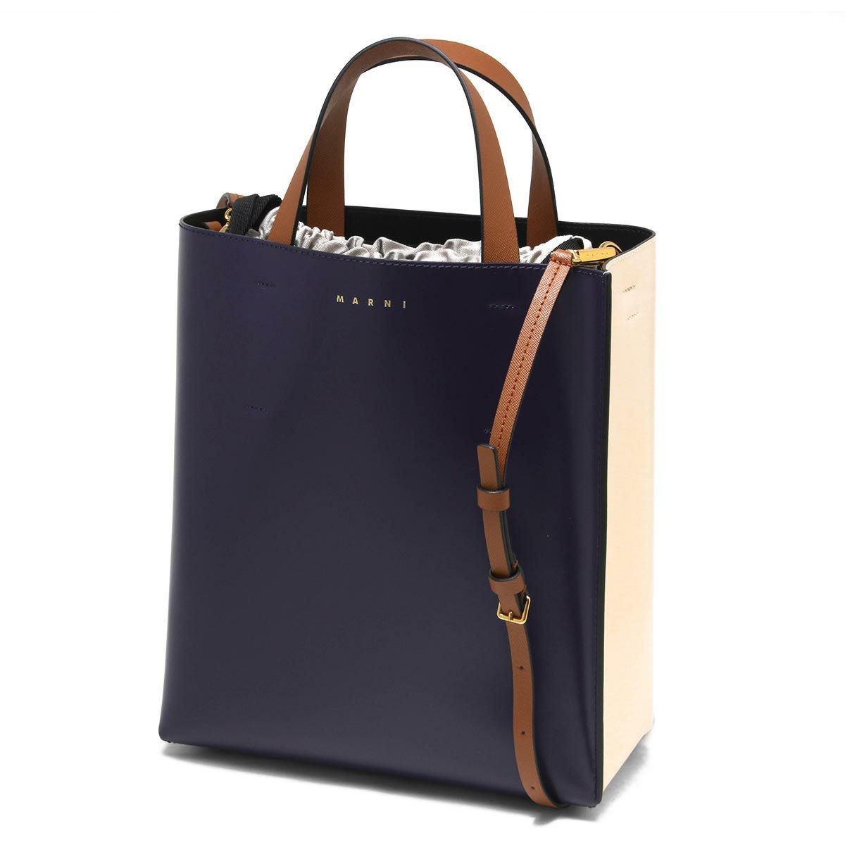 MARNI マルニ ハンドバッグ ネイビー ステッチハンドル 希少 マルニ MARNI マルニ MARNI MUSEO SOFT MINI BAG ミュゼオ ソフトミニ