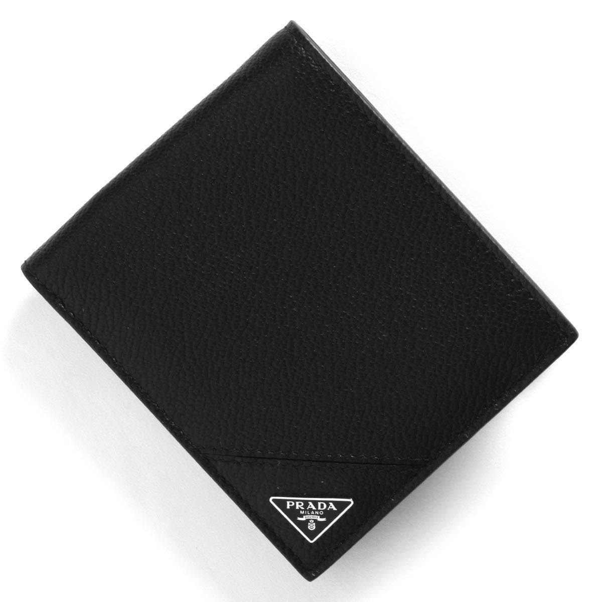 RFID搭載/美品✨️プラダ 二つ折り財布 キルティング オールブラック 黒 PRADA（プラダ） PRADA 2つ折り財布(小銭入れ付き) ブラック 1MV204