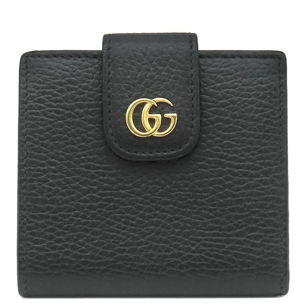 グッチ GUCCI 三つ折り財布 ロゴ ミニ ウォレット レザー ブラック