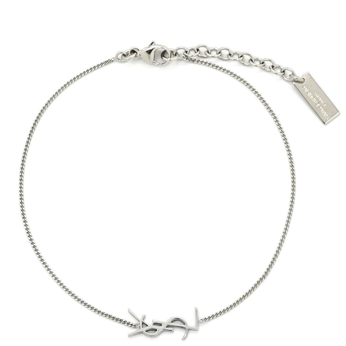 サンローラン SAINT LAURENT ブレスレット YSL ロゴ メタル シルバー