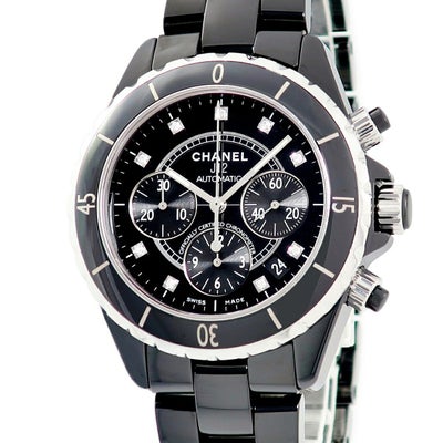 シャネル CHANEL J12 クロノグラフ H2419 純正ダイヤ ブラック 