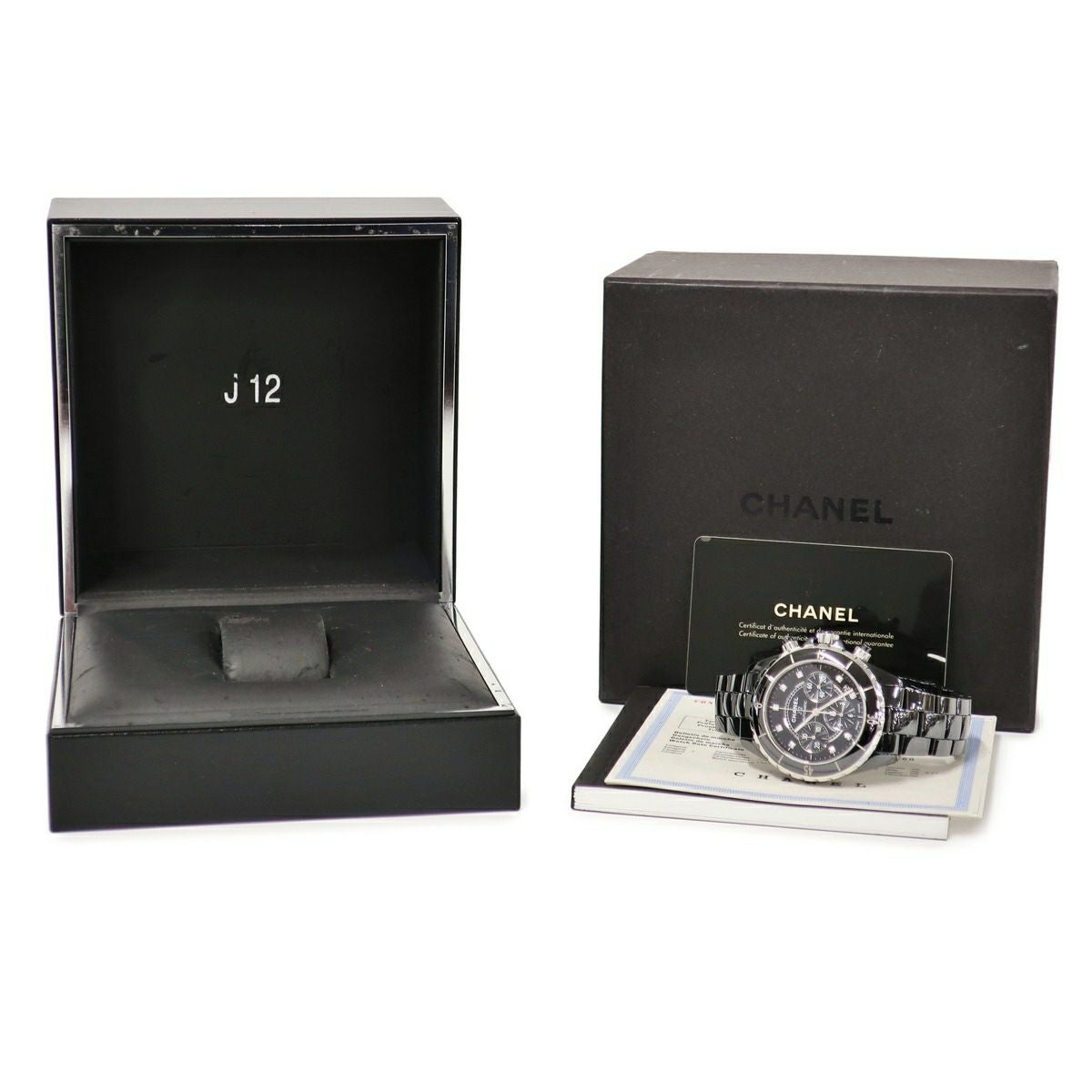 シャネル CHANEL J12 クロノグラフ H2419 純正ダイヤ ブラック