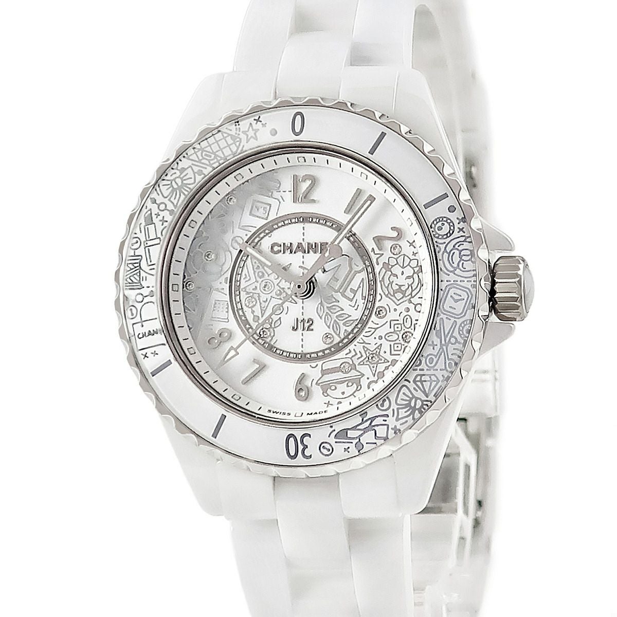 シャネル CHANEL J12 20 H6477 純正ダイヤ 白 20周年記念 限定