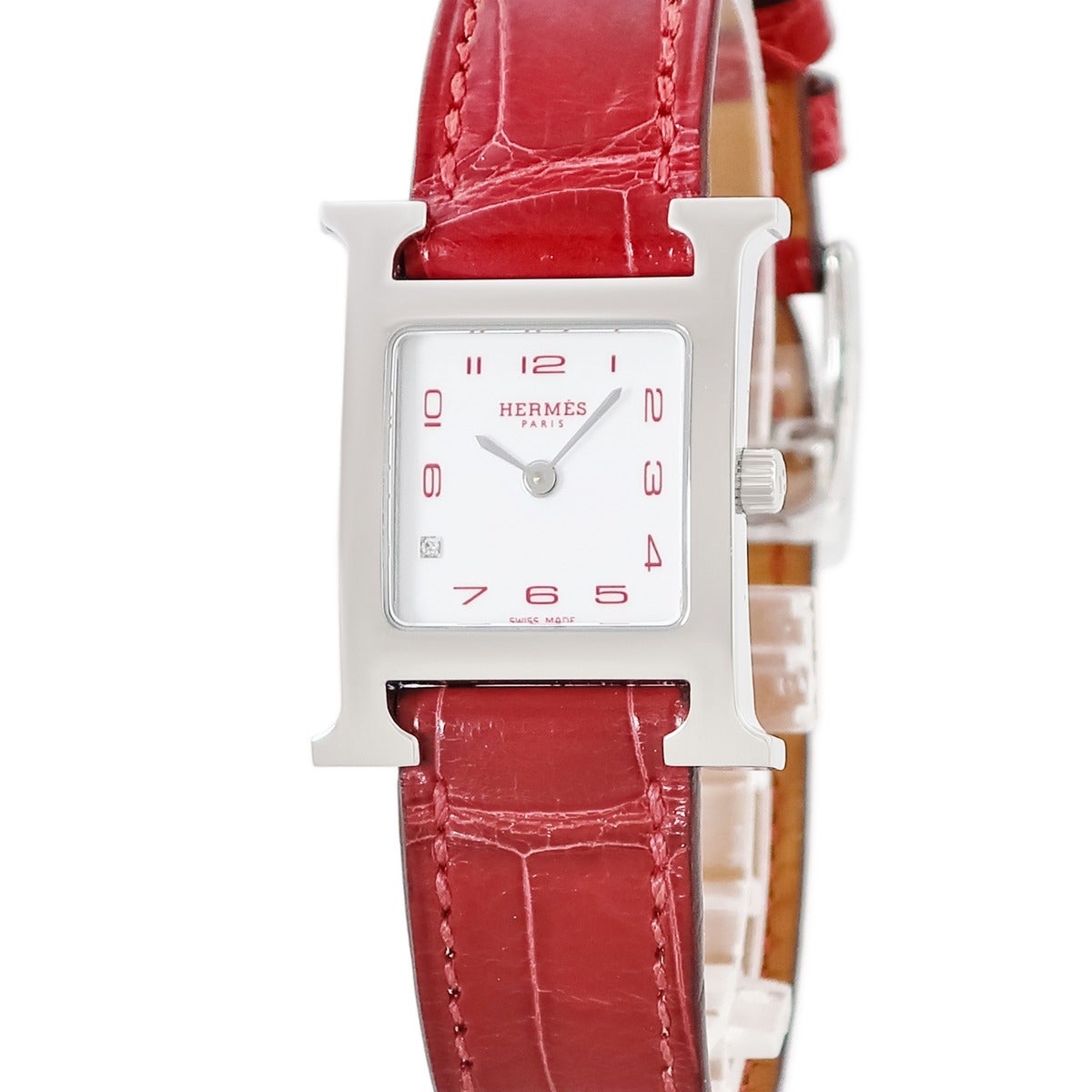 エルメス HERMES Hウォッチ PM HH1.210a H型 ホワイト アラビア