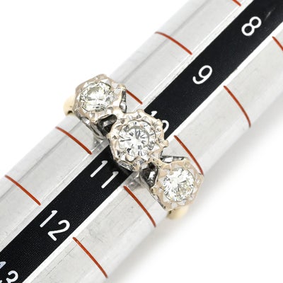 リング 指輪 ダイヤモンド 0.69ct イエローゴールドXホワイトゴールド 