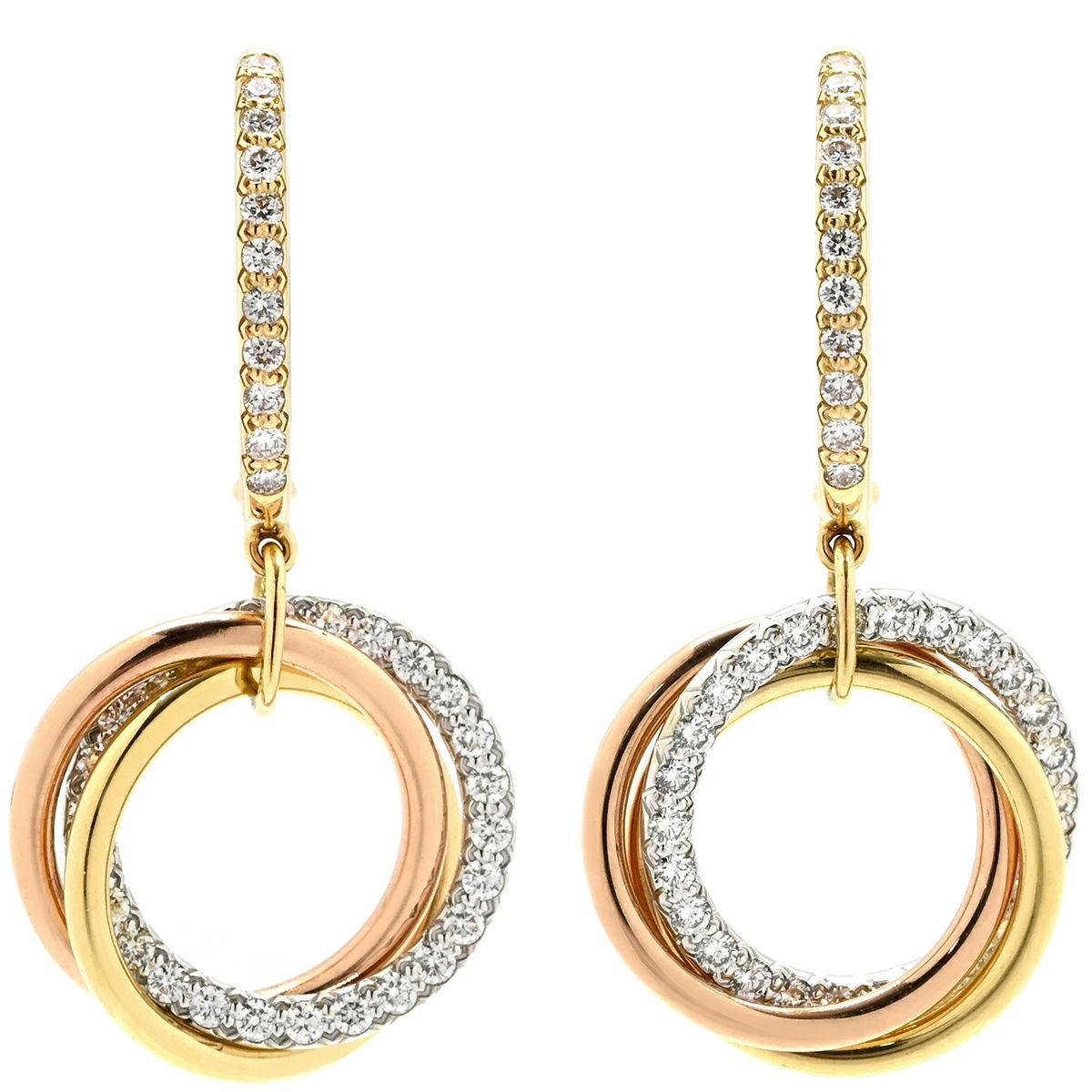 カルティエ　ピアス カルティエ Cartier ピアス トリニティ セミパヴェ ダイヤ ホワイト