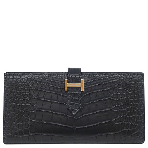 エルメス HERMES 長財布 ベアンスフレ ヴォーエプソン ゴールド