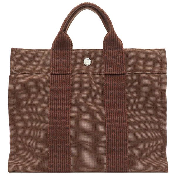 HERMES エルメス エールラインPM トートバッグ ブラウン ハンドバッグ エルメス HERMES トートバッグ エールラインPM キャンバス ブラウン