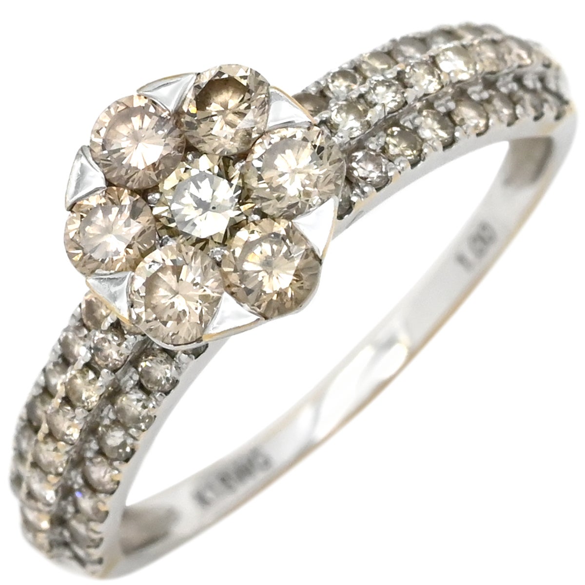 リング 指輪 ダイヤリング ホワイトゴールド ダイヤモンド 18K WG 縦爪
