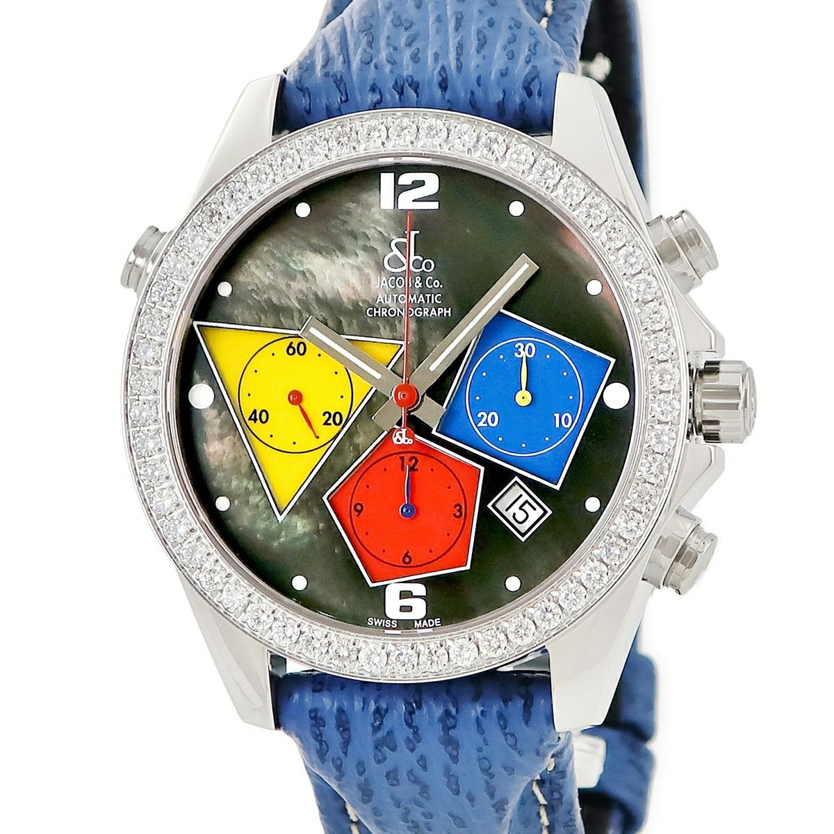 JACOB＆COジェイコブ腕時計クォーツ腕時計★紺ベルト◆15