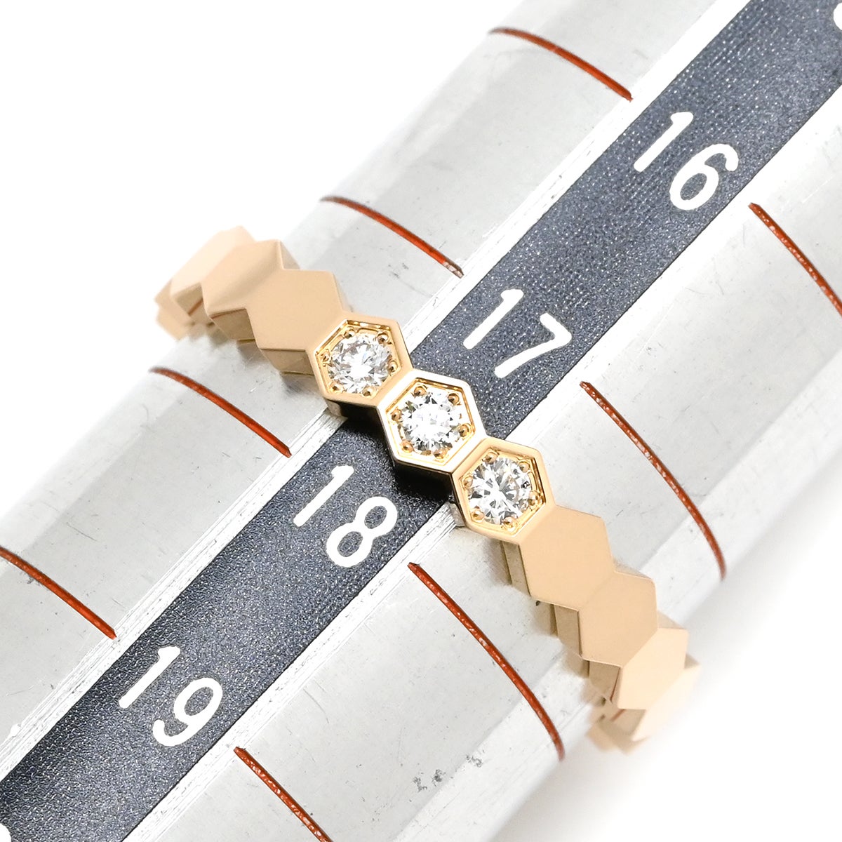 ショーメ CHAUMET リング 指輪 ビー ドゥ ショーメ ダイヤ3石 ピンク
