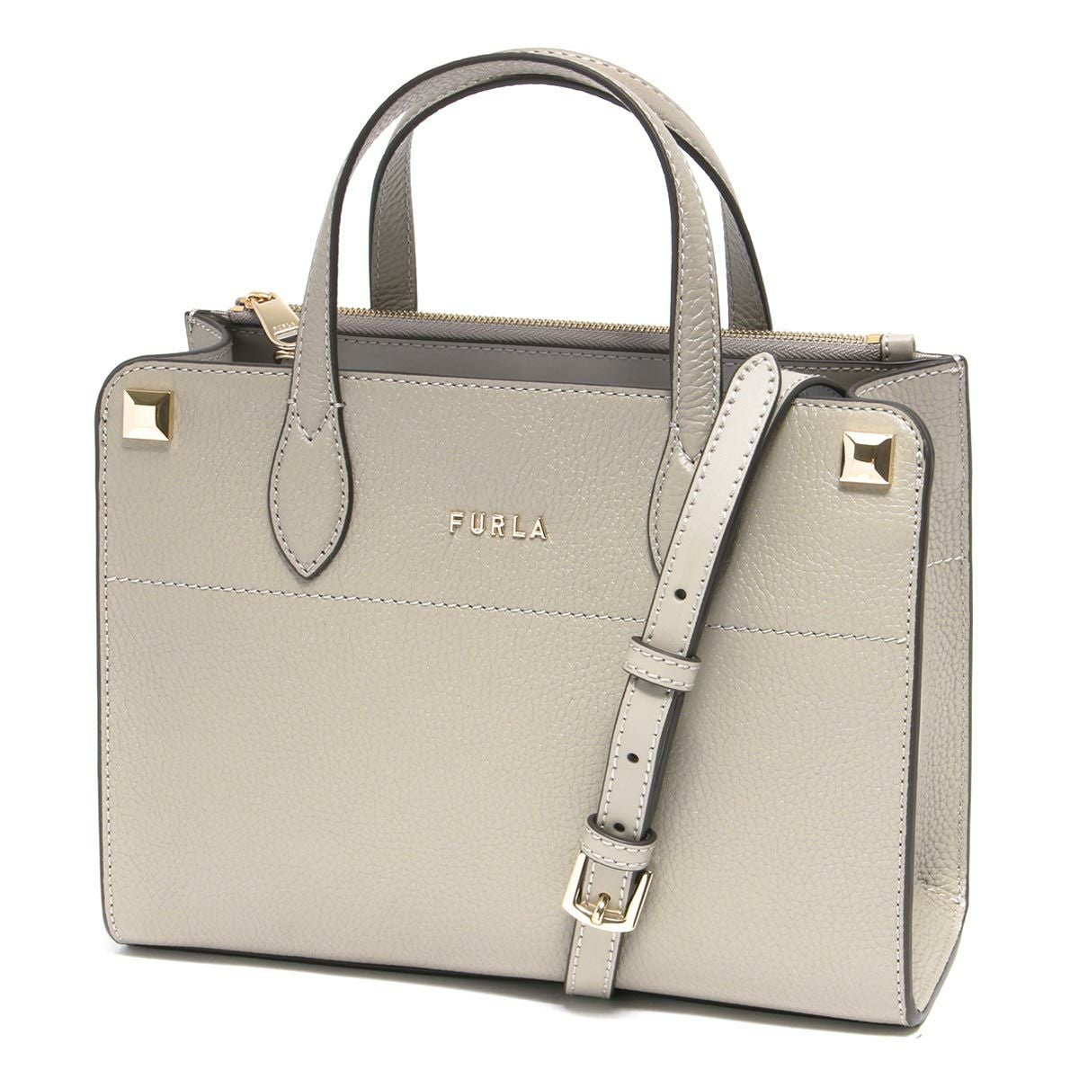 【使用1回】FURLA　Toni Antracite ジャカード ハンドバッグ FURLA（フルラ） ショルダーバッグ TONIE MINI HOBO トニー ミニ