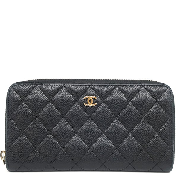 シャネル CHANEL 長財布 - キャビアスキン 黒 16番台 財布