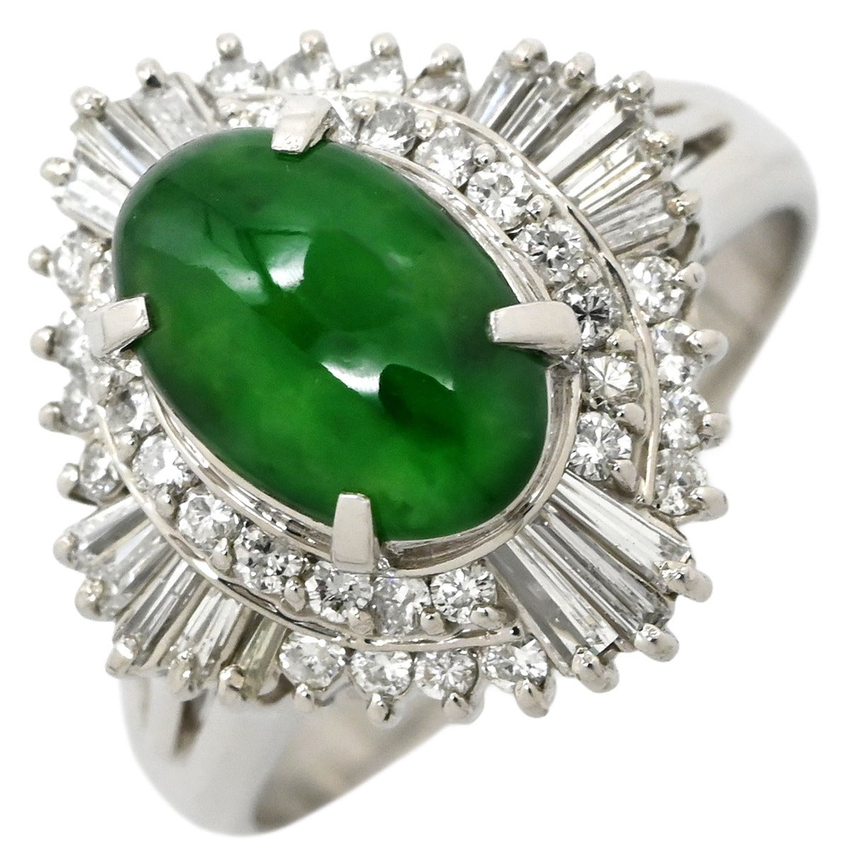 リング 指輪 ヒスイ 1.51ct ダイヤモンド プラチナシルバー 緑 リング 指輪 ヒスイ 1.51ct ダイヤモンド プラチナシルバー 緑