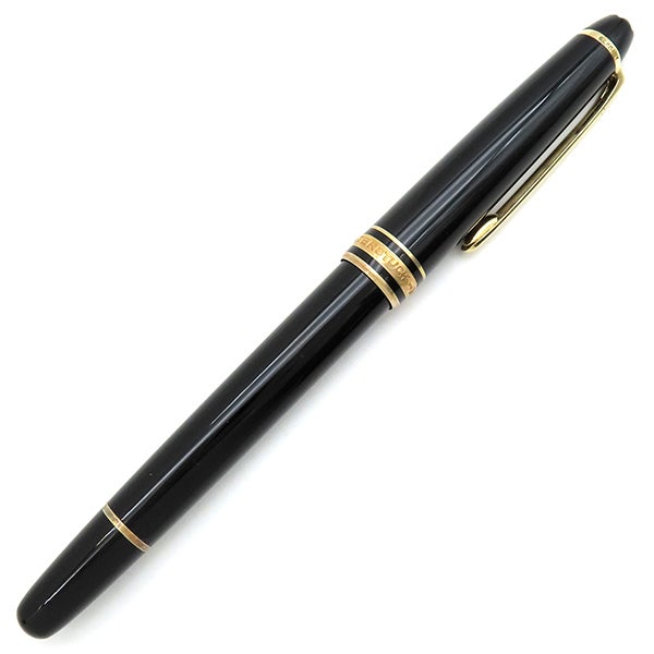 モンブラン Montblanc ボールペン マイスターシュテュック ルグラン ゴールドコーティング ローラーボール GP プレシャスレジン ブラック×ゴールド インク切れ【中古】 マイスターシュテュック ゴールドコーティング ル・グラン ローラー