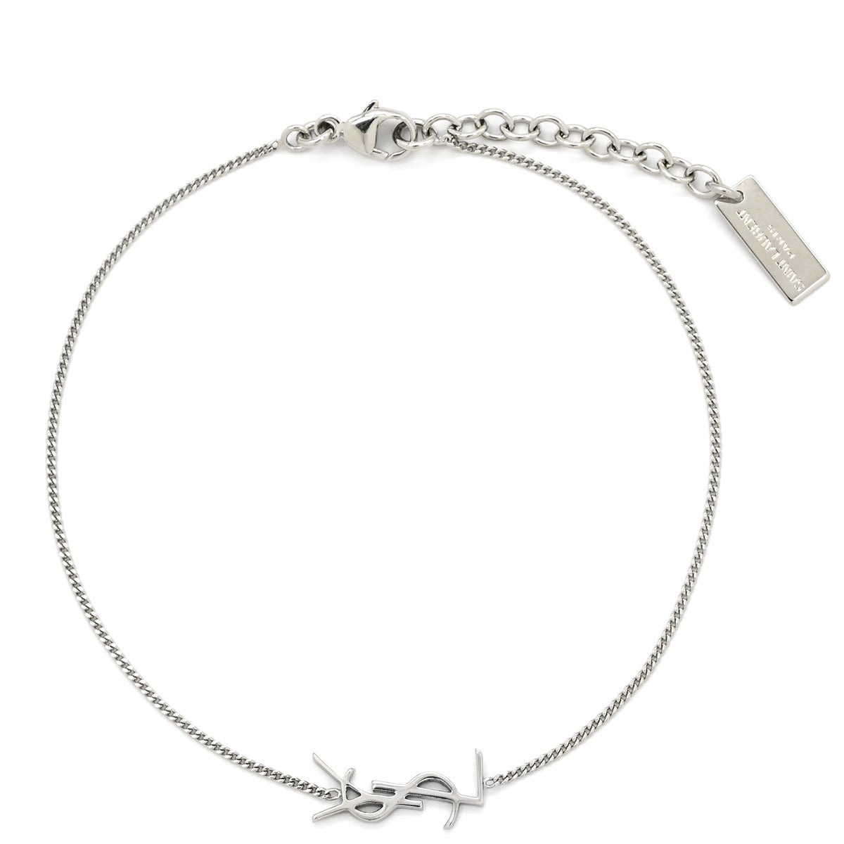 お値下げ/最短発送　シルバーチェーンブレスレット　（YSLロゴ）刻印あり サンローラン SAINT LAURENT ブレスレット YSL ロゴ メタル シルバー