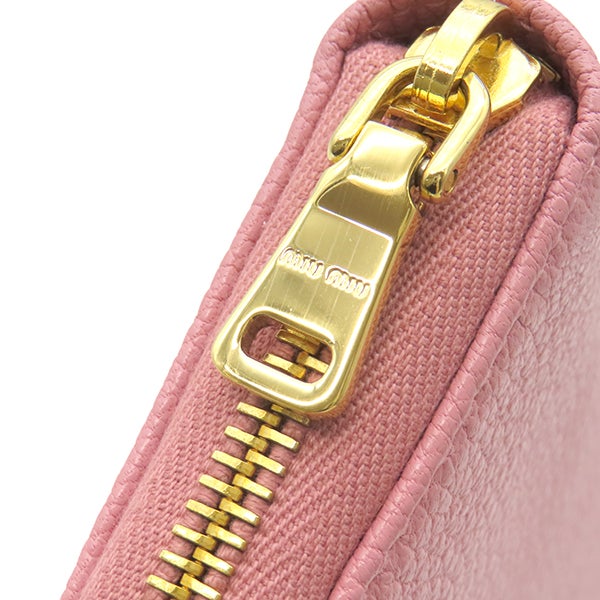 ミュウミュウ MIU MIU 長財布 リボン付き ラウンドファスナー