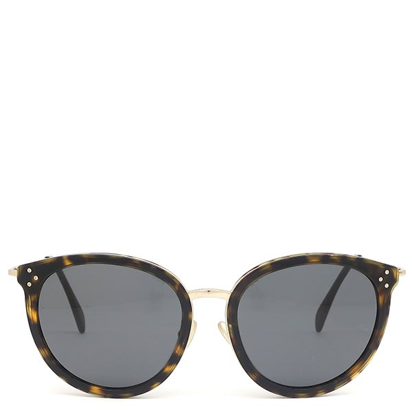セリーヌ CELINE サングラス ラウンド 56□17 プラスチック メタル ブラウン ゴールド金具 レオパード マーブル  CL40033F【中古】 セリーヌ CELINE サングラス ラウンド 56□17 プラスチック メタル