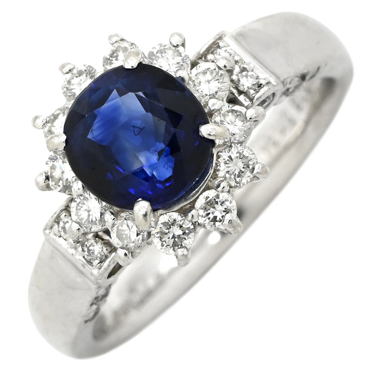 リング 指輪 ブルーサファイア ダイヤ ブルー×プラチナシルバー 3.26ct 