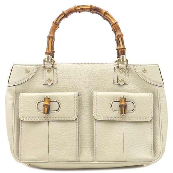 プラダ PRADA 2WAYバッグ キャンバス オーストリッチ キャンバス オーストリッチ ベージュ×ホワイト シルバー金具 三角ロゴプレート ミニ ショルダー 白　【中古】 プラダ PRADA 2WAYバッグ キャンバス オーストリッチ キャンバス