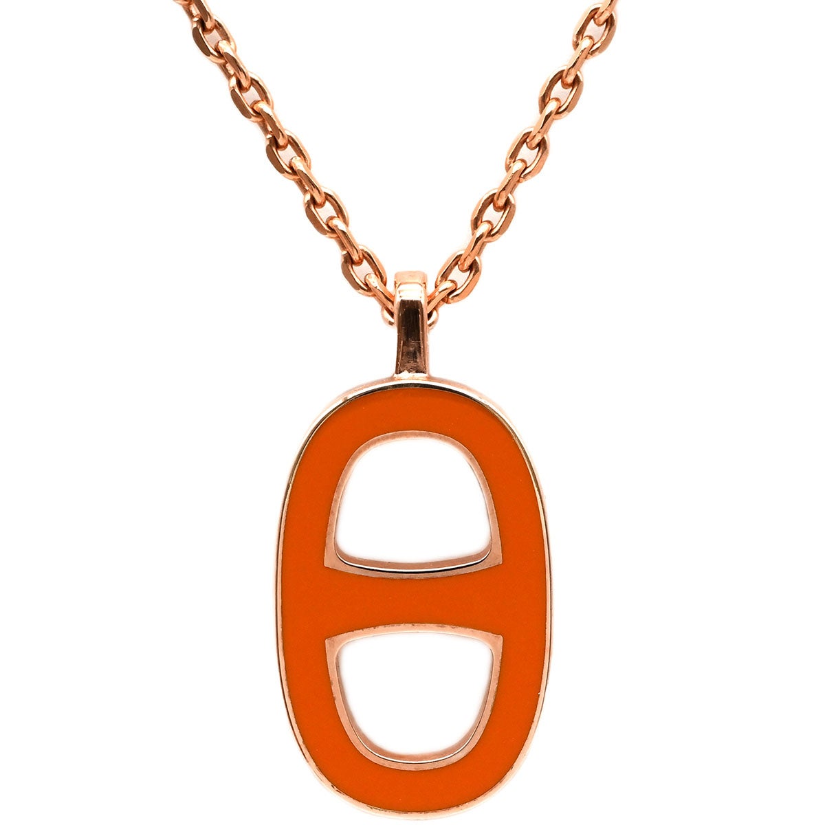 エルメス HERMES ネックレス クロシェット エリタージュ レザー GP