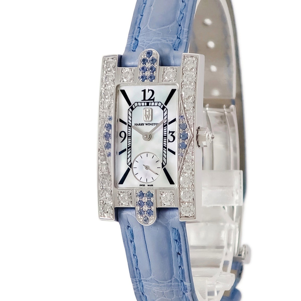 ハリーウィンストン 750WG 310/LQWL.M/A07 ダイヤ×パープルサファイア アヴェニューオーロラ クオーツ HARRY WINSTON - ハリーウィンストン 750WG 310/LQWL.M/A07 ダイヤ