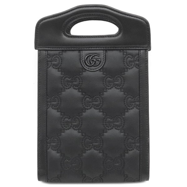 グッチ GUCCI 2WAYバッグ GG スーパーミニバッグ レザー ブラック