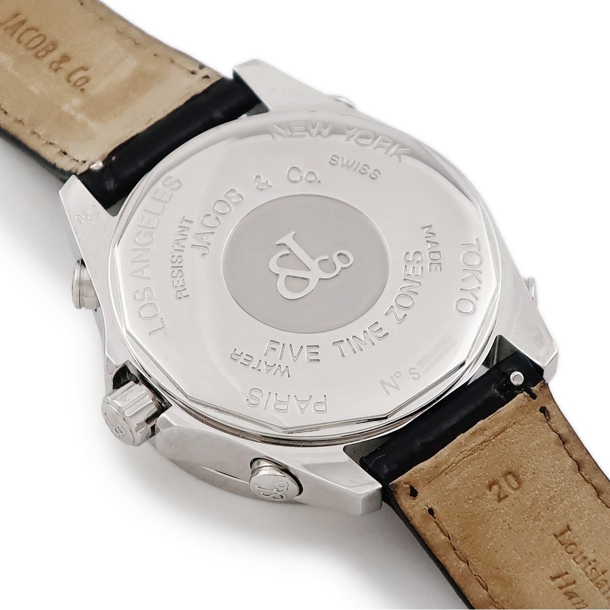 ジェイコブ JACOB&CO 5タイムゾーン 40mm スカル 純正ダイヤ ホワイト
