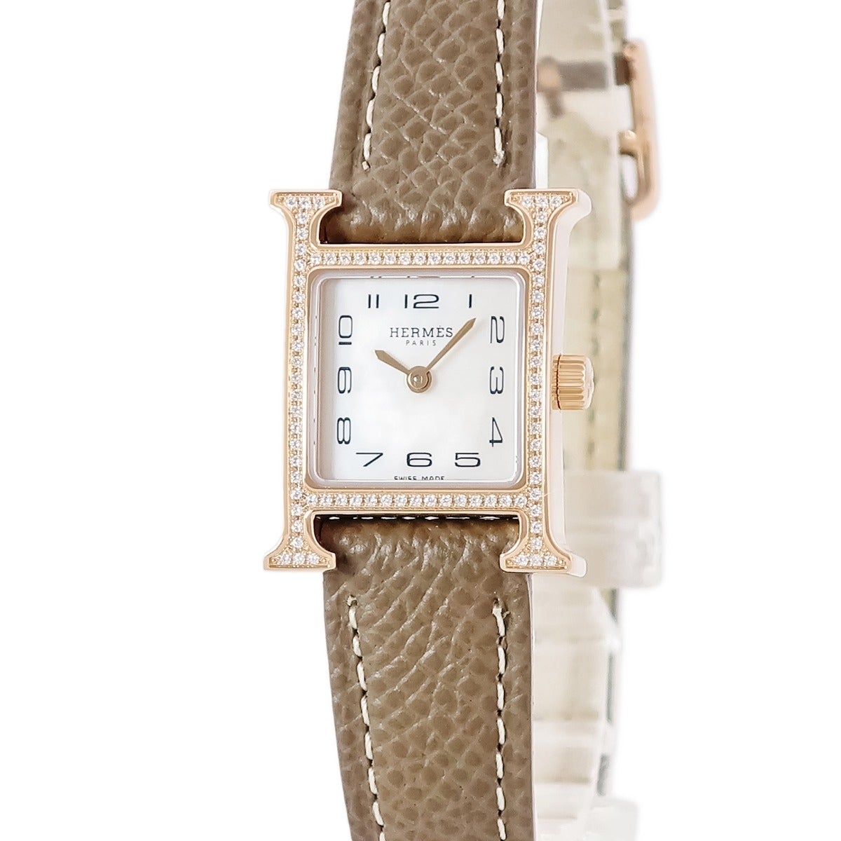 エルメス HERMES Hウォッチ ミニ TPM HH1.173 K18PG無垢 純正ダイヤ