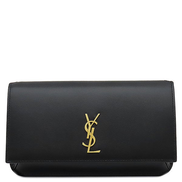 サンローラン SAINT LAURENT ショルダーバッグ フォン フォルダー カーフ ブラック ゴールド金具 モノグラム カサンドラ 黒 肩掛け 635095 【箱】【中古】 サンローラン SAINT LAURENT ショルダーバッグ フォン フォルダー