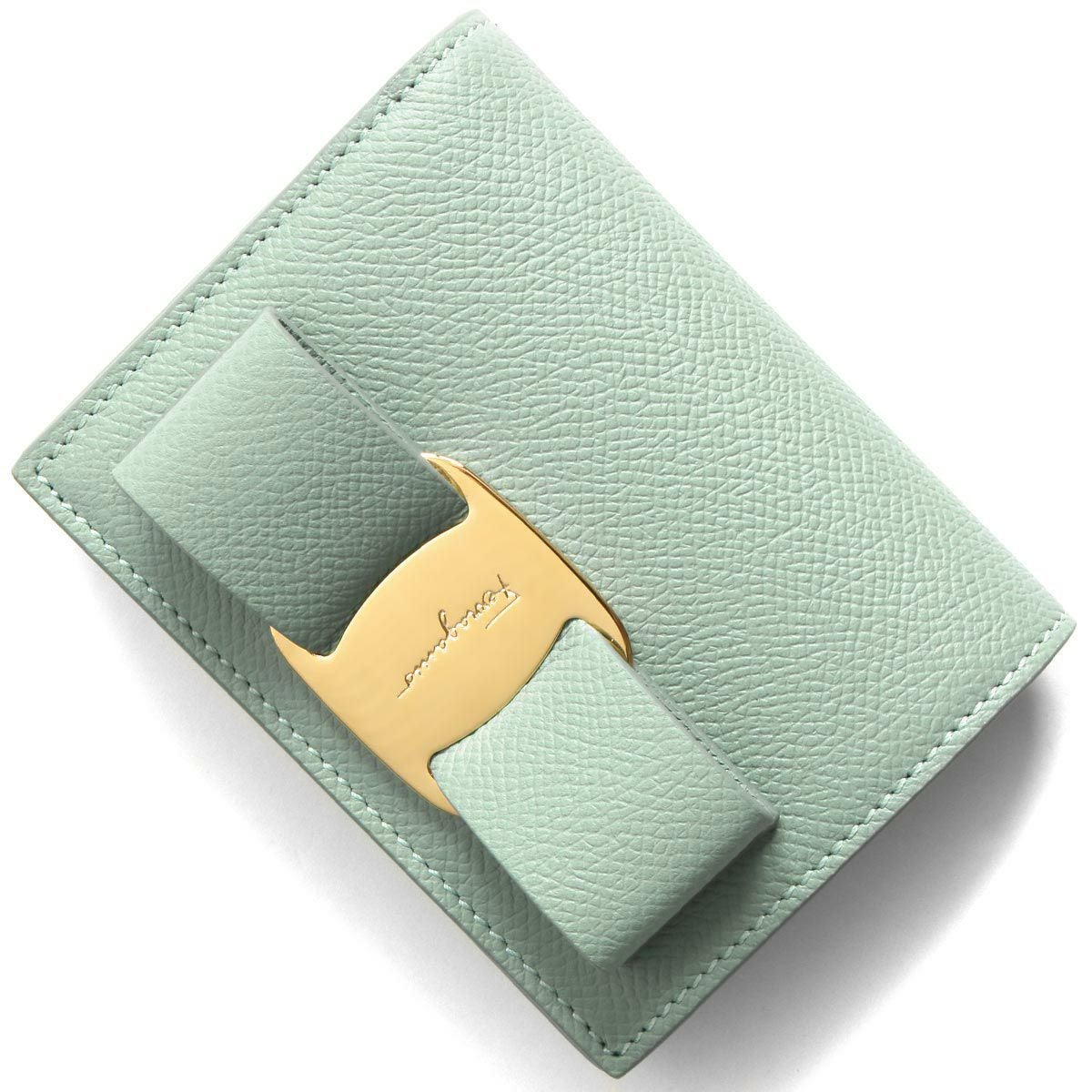 ✨新品未使用・箱付き✨　Ferragamo ミニ財布　ヴァラリボン　リザード FERRAGAMO（フェラガモ） 財布 レディース ブランド ヴァラリボン 二