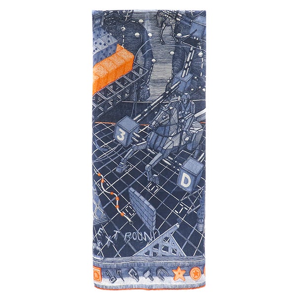 エルメス HERMES スカーフ カレ90 シルク ネイビー×マルチカラー 【AU