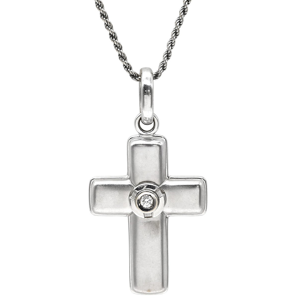 ダミアーニ DAMIANI ネックレス クロス ダイヤ ペンダント ホワイト