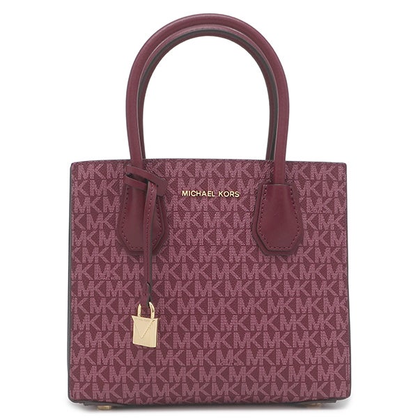 マイケルコース Michael Kors 2WAYバッグ MERCER アコーディオン メッセンジャー ミディアム PVC レザー ボルドー ゴールド金具 30F1GM9M6B 【保存袋】【中古】 マイケルコース Michael Kors 2WAYバッグ MERCER アコーディオン