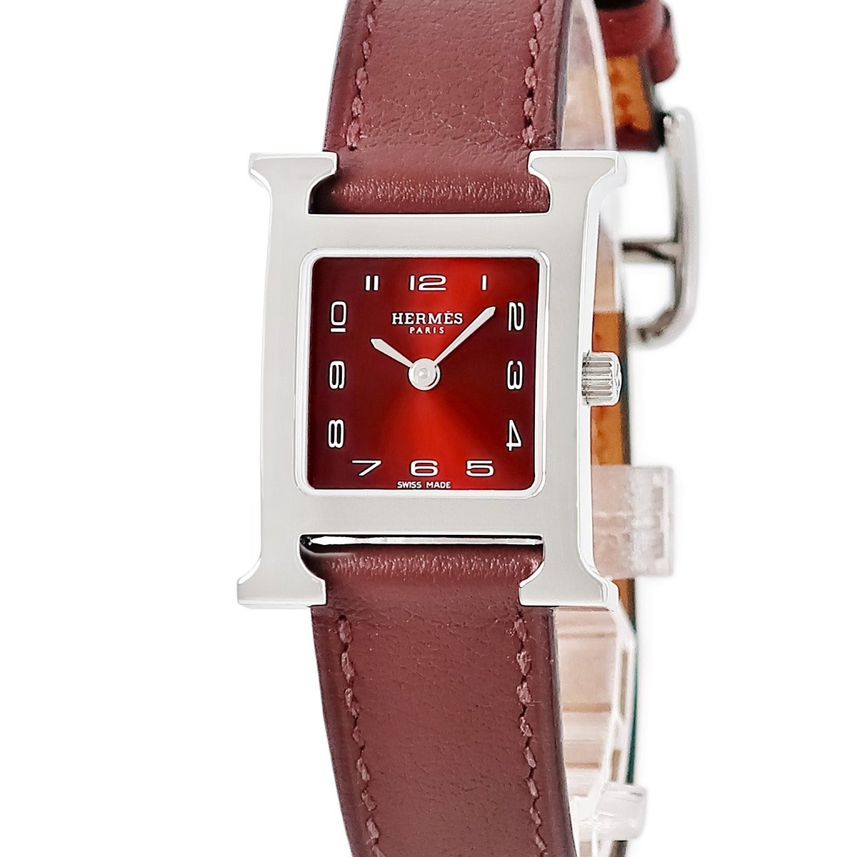 エルメス HERMES Hウォッチ PM HH1.210 レッド 赤 アラビア H型